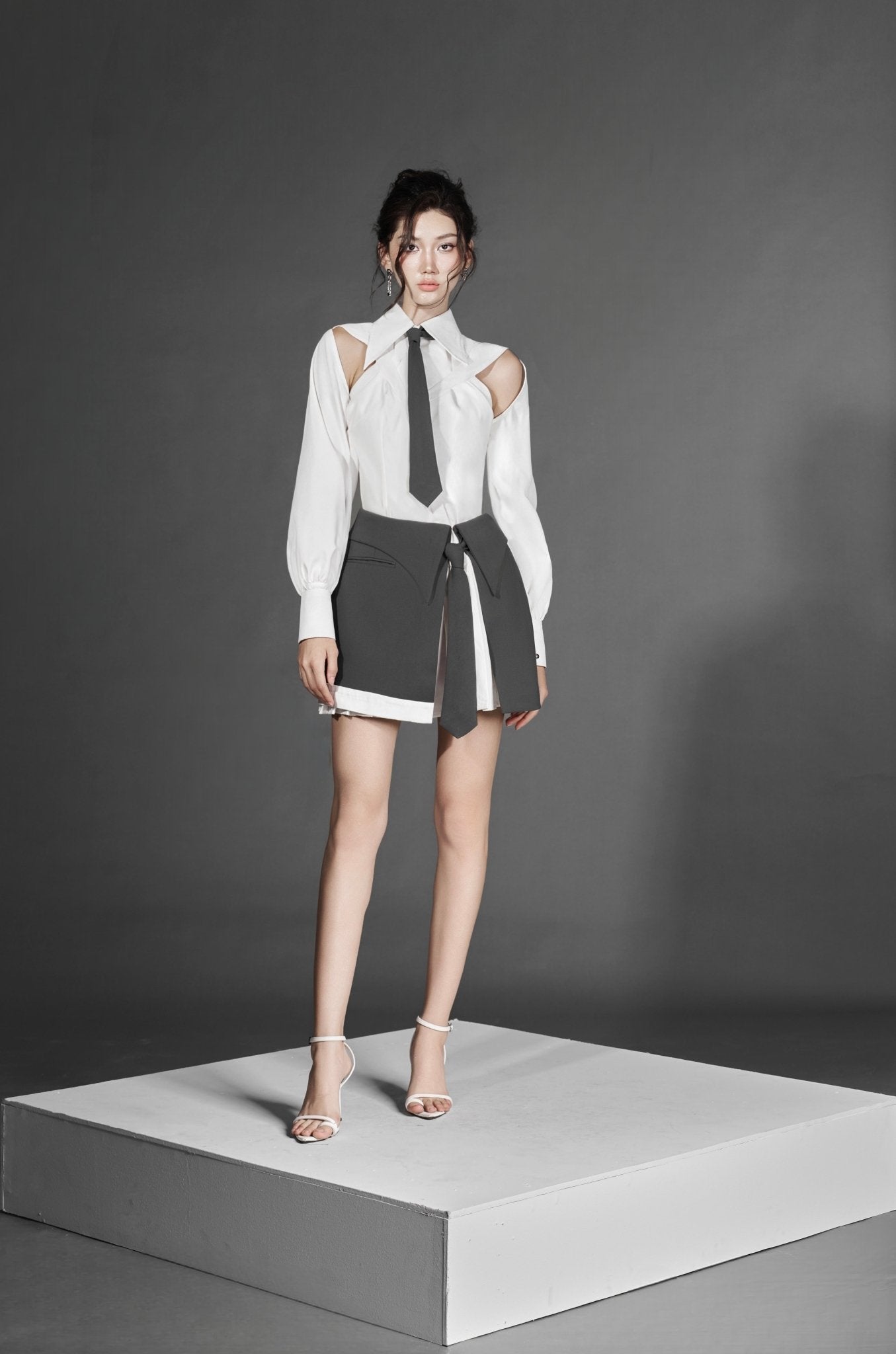 W Stu Long-Sleeve Shirt x Tie G-Belt - Jadeiteth