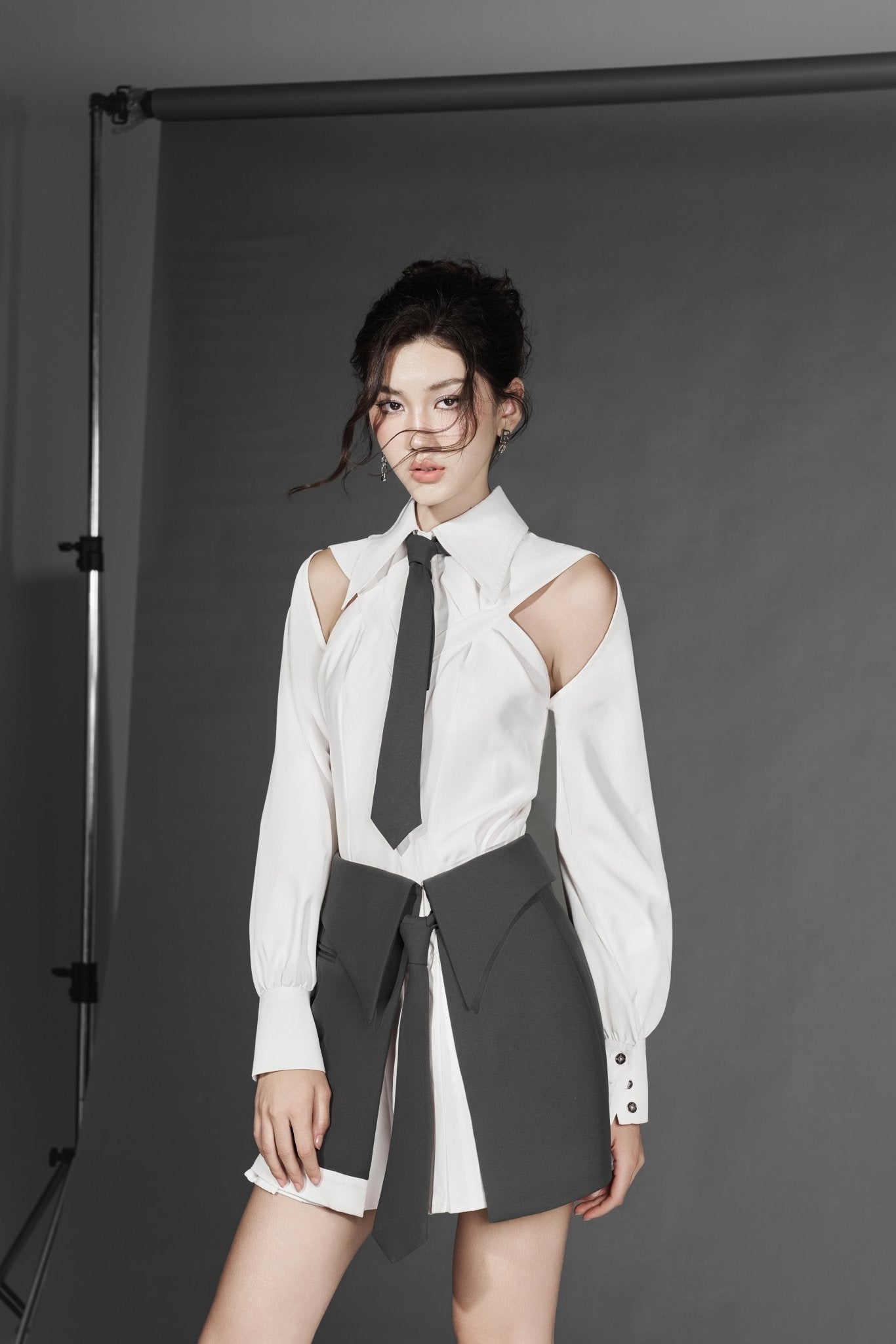 W Stu Long-Sleeve Shirt x Tie G-Belt - Jadeiteth